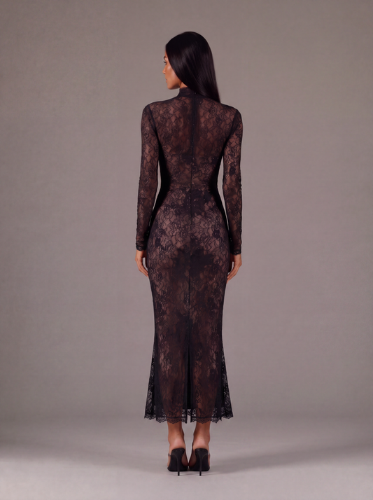 Midnight Lace Convertible Maxi Dress