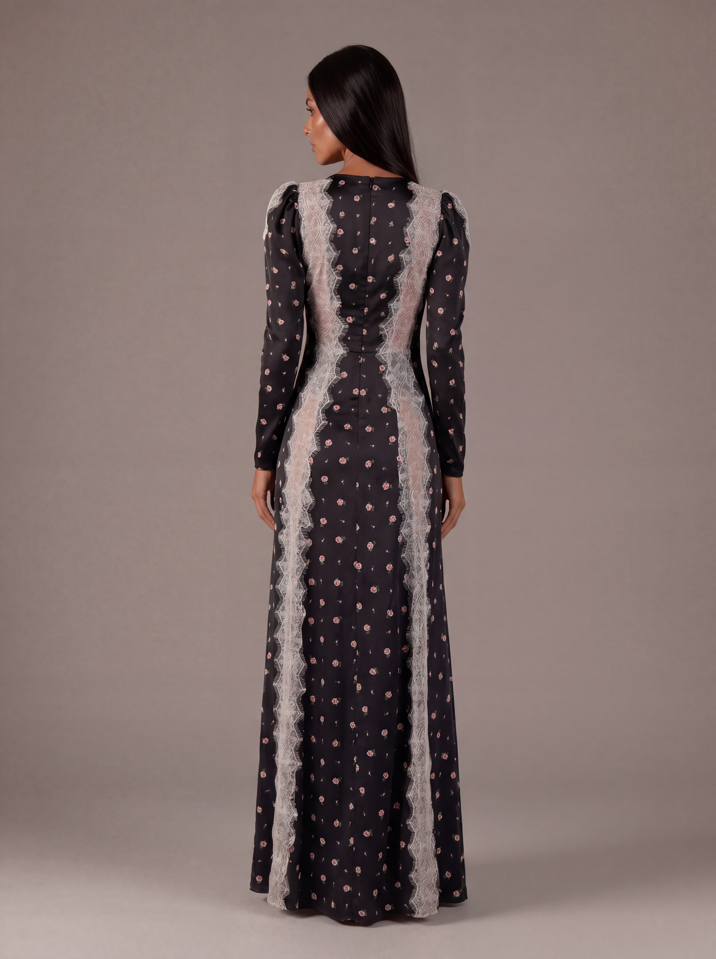 Midnight Rose Lace Maxi Dress