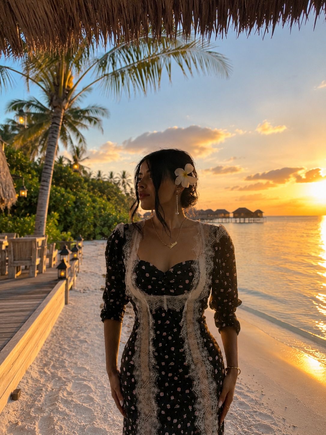 Midnight Rose Lace Maxi Dress