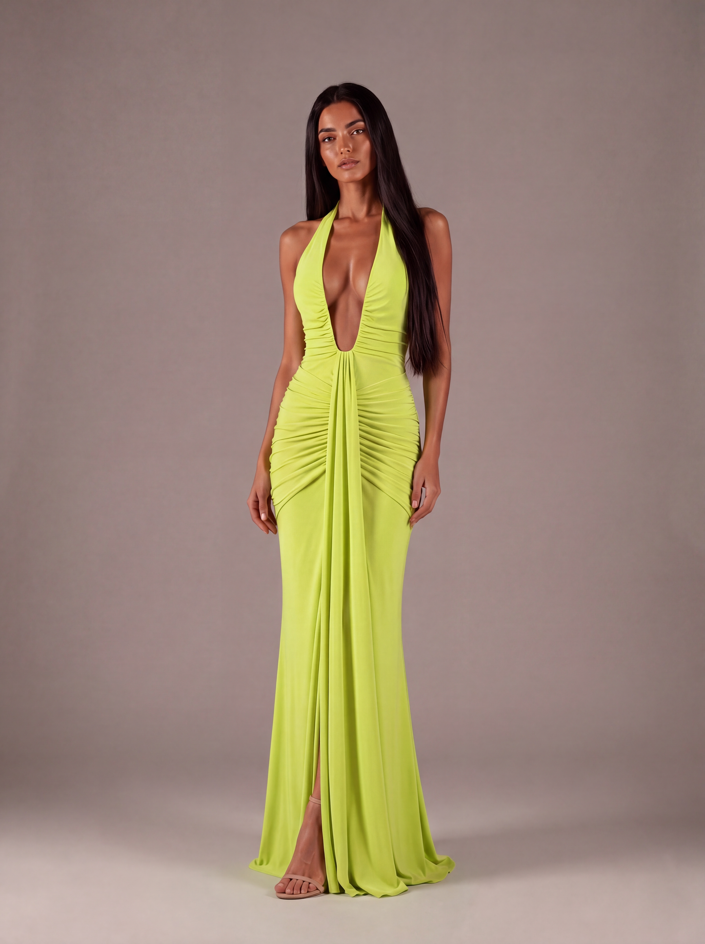 Lime Glow Maxi Dress