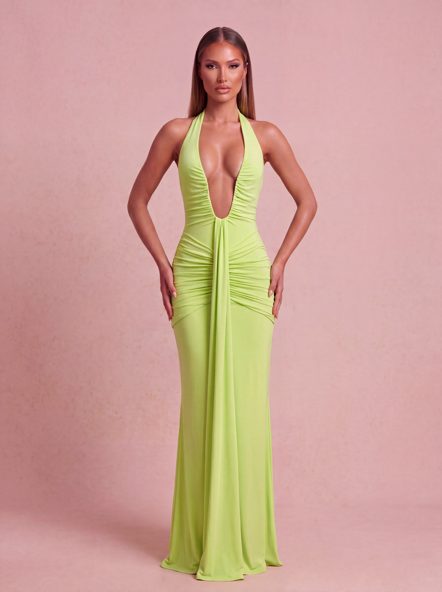 Lime Glow Maxi Dress