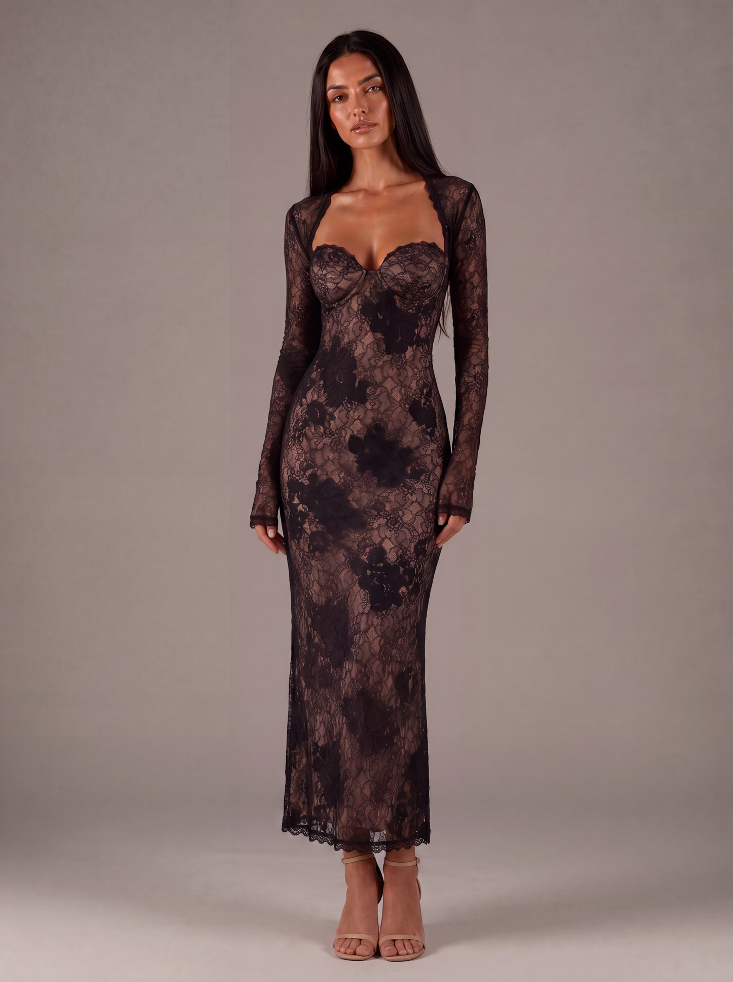 Midnight Lace Convertible Maxi Dress