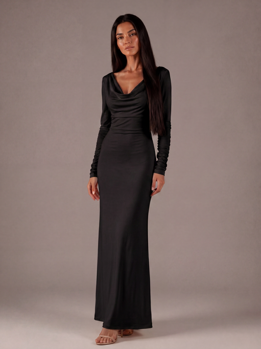 Ivory Drape Maxi Dress