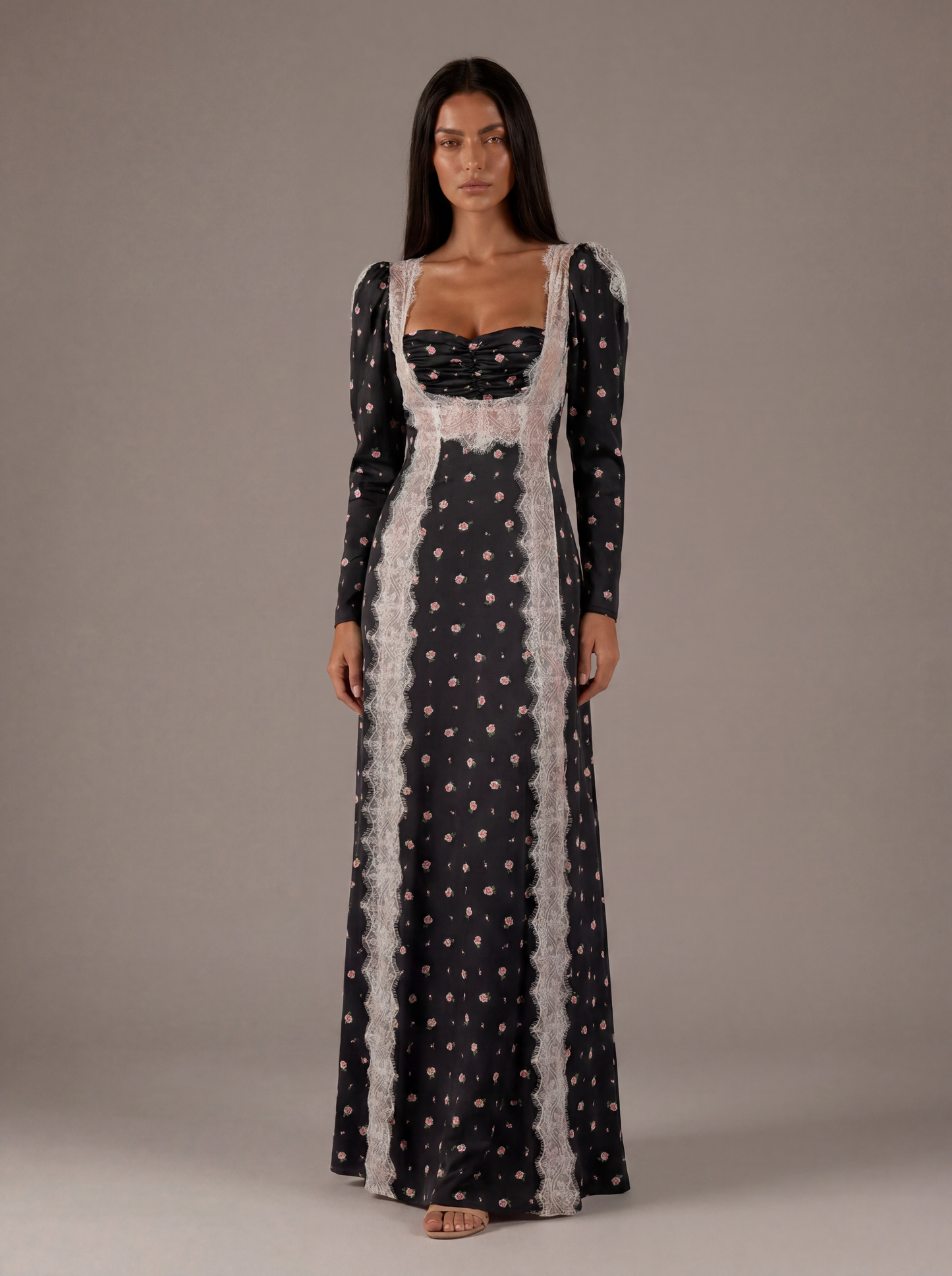 Midnight Rose Lace Maxi Dress