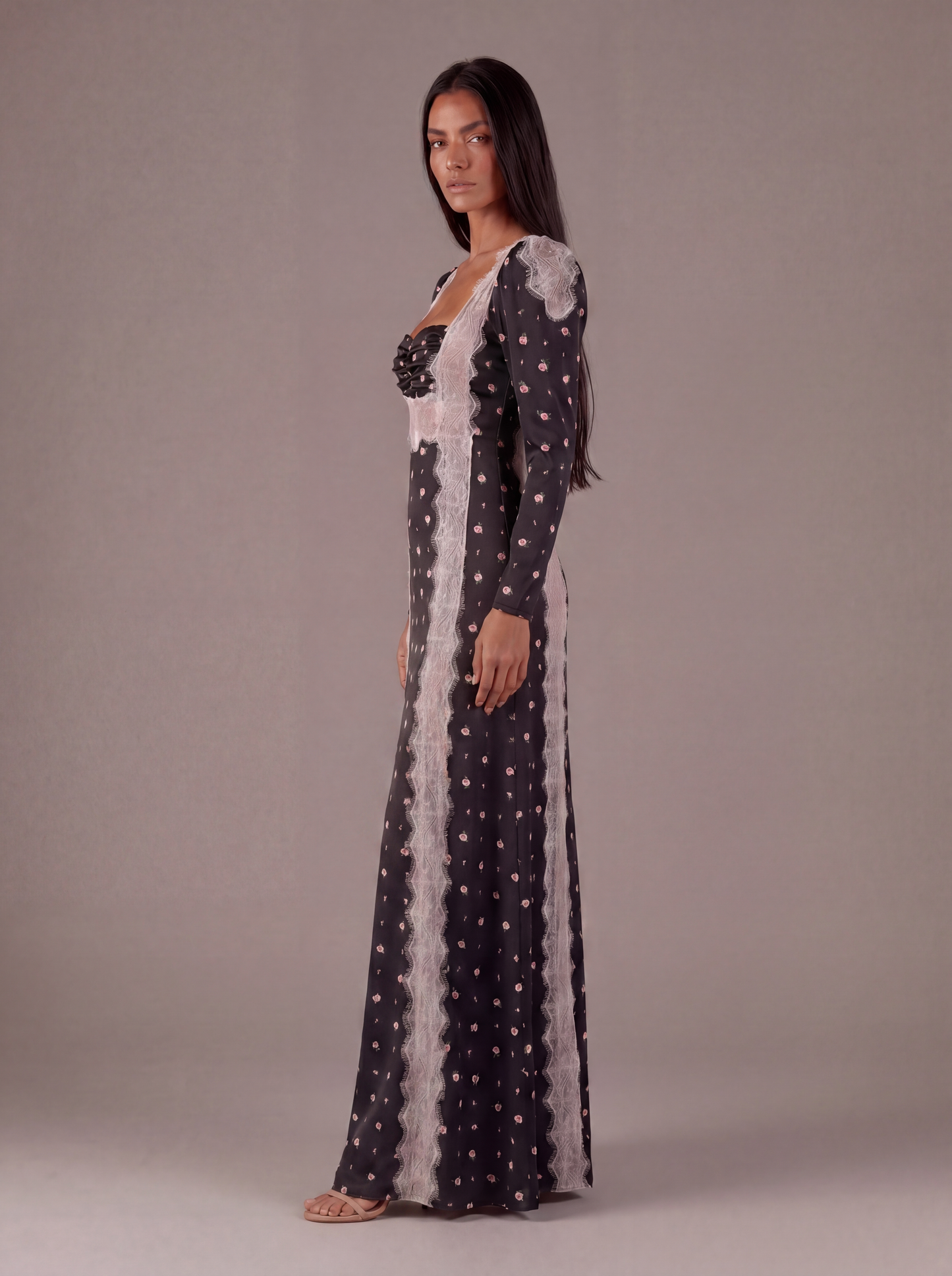 Midnight Rose Lace Maxi Dress